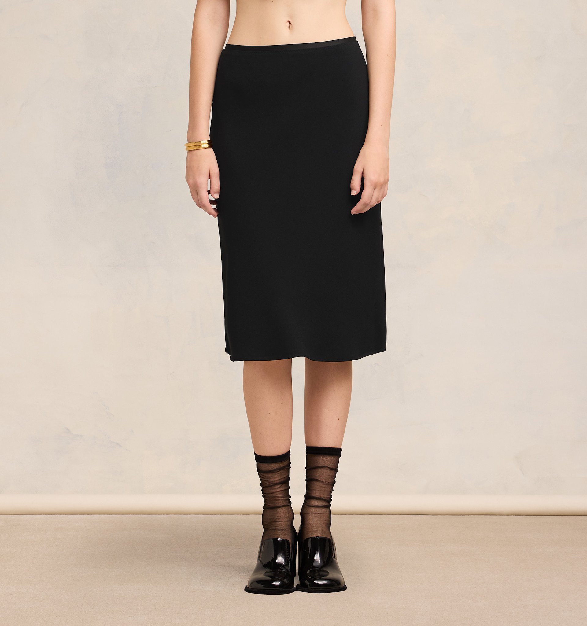 Ami Alexandre Mattiussi Pencil Midi Skirt In Black