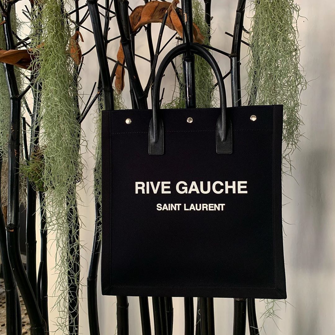 Saint Laurent Men Rive Gauche Tote Bag In Black