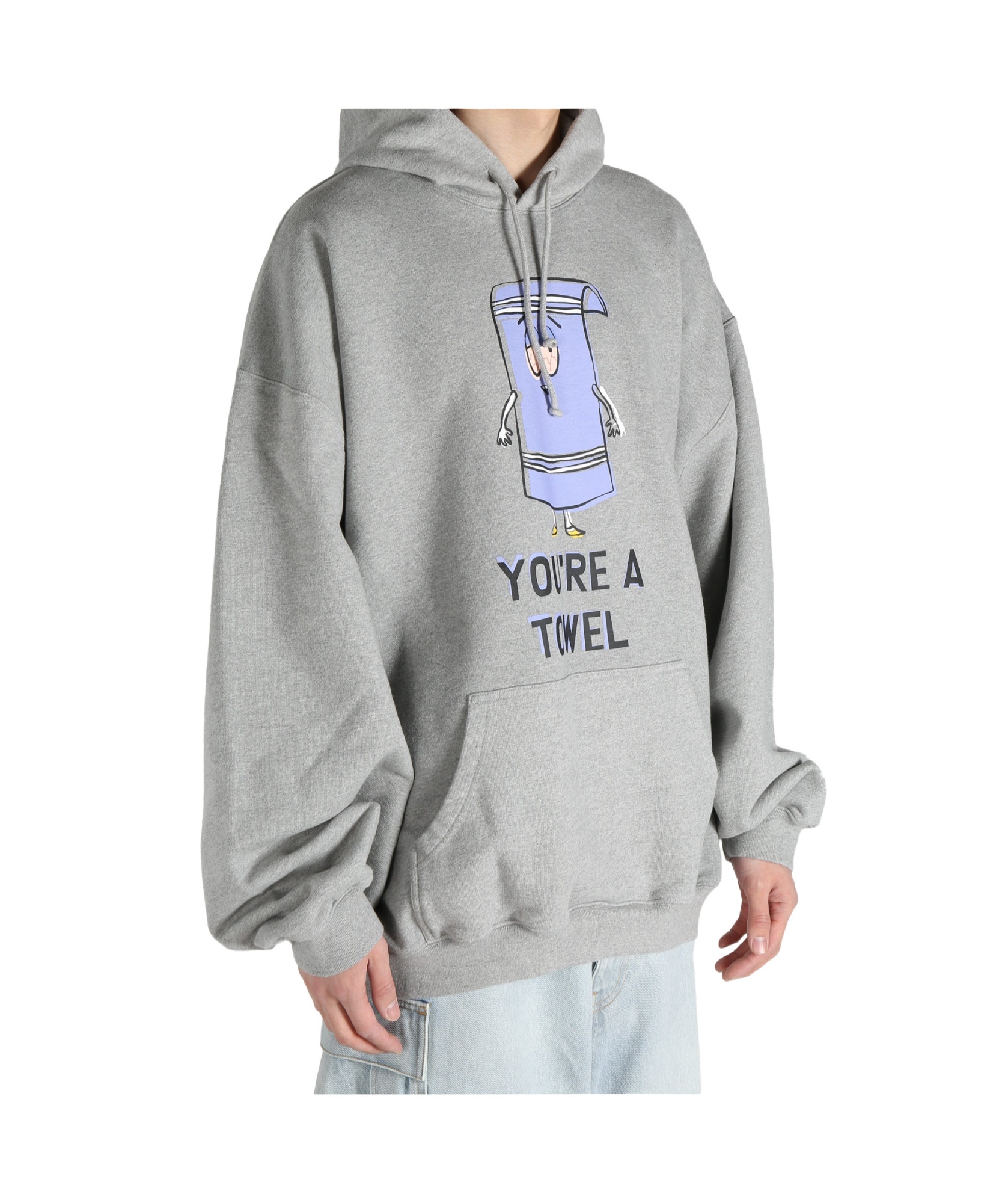 Vetements Printed Hoodie In Gray