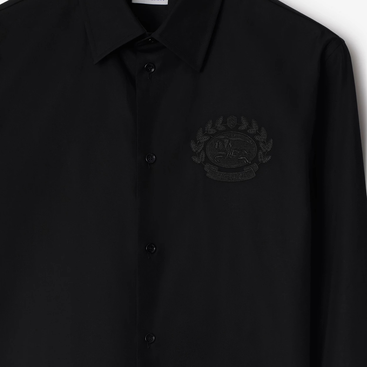 Burberry Logo-embroidered Polo Shirt In Black