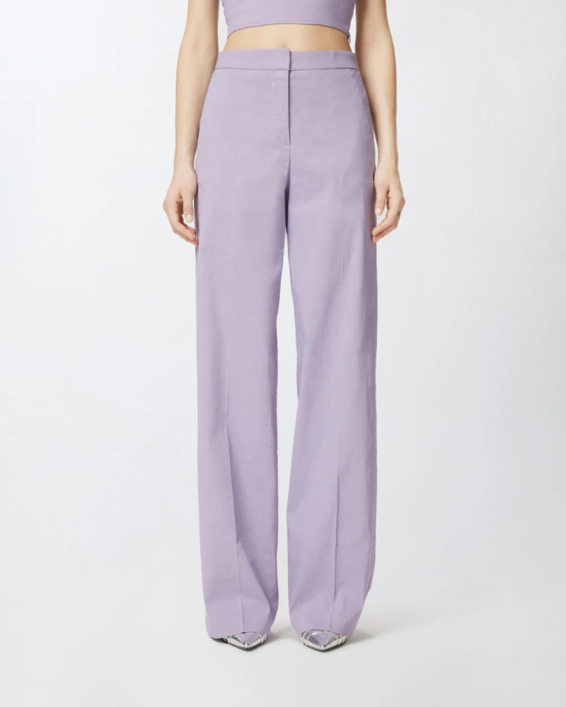 Pinko Woven Palazzo Pants In Purple