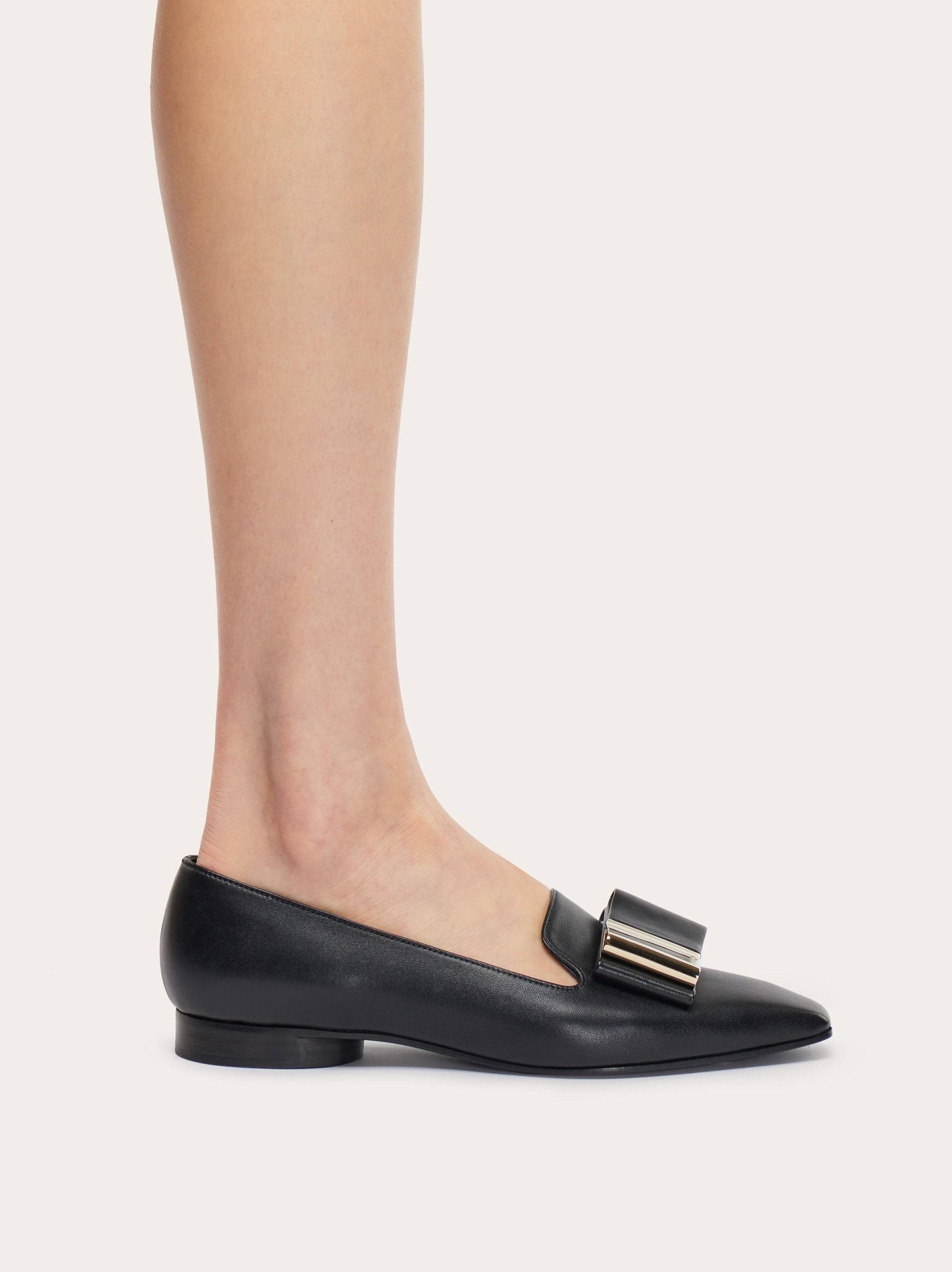 Ferragamo Salvatore  Double-bow Slip-on Loafers In Black