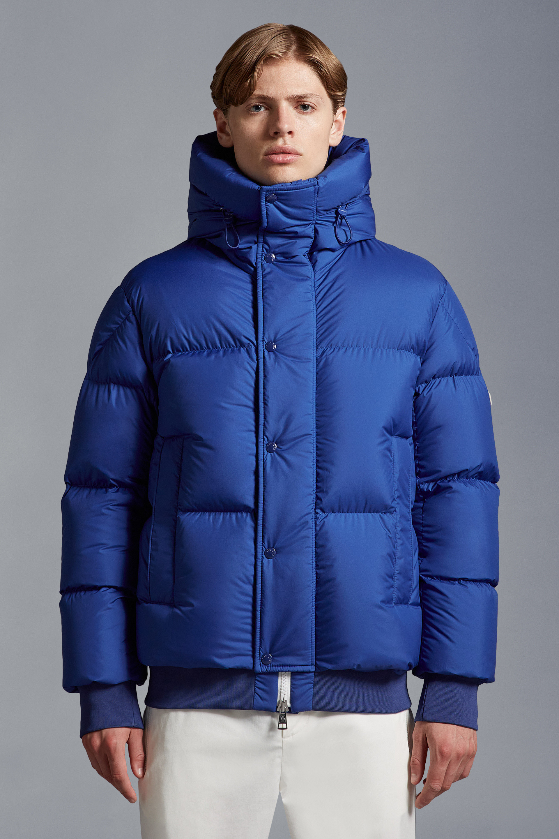 Shop Moncler Risler Quilted Hooded Puffer Jacket In Blue