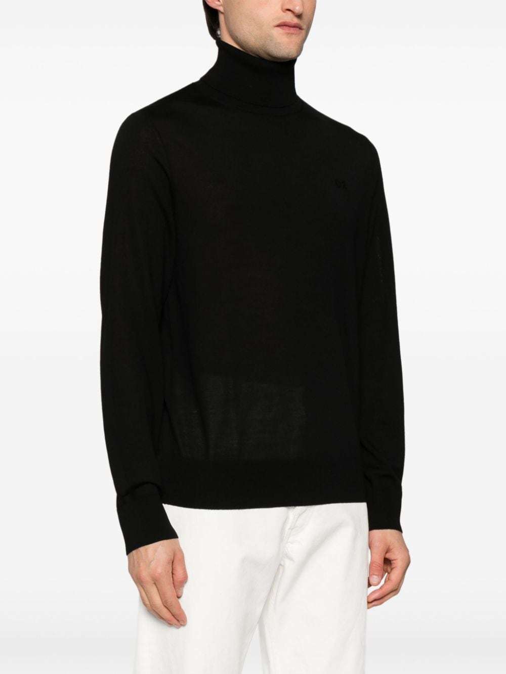 Dsquared2 Virgin Wool Turtleneck Sweater In Black