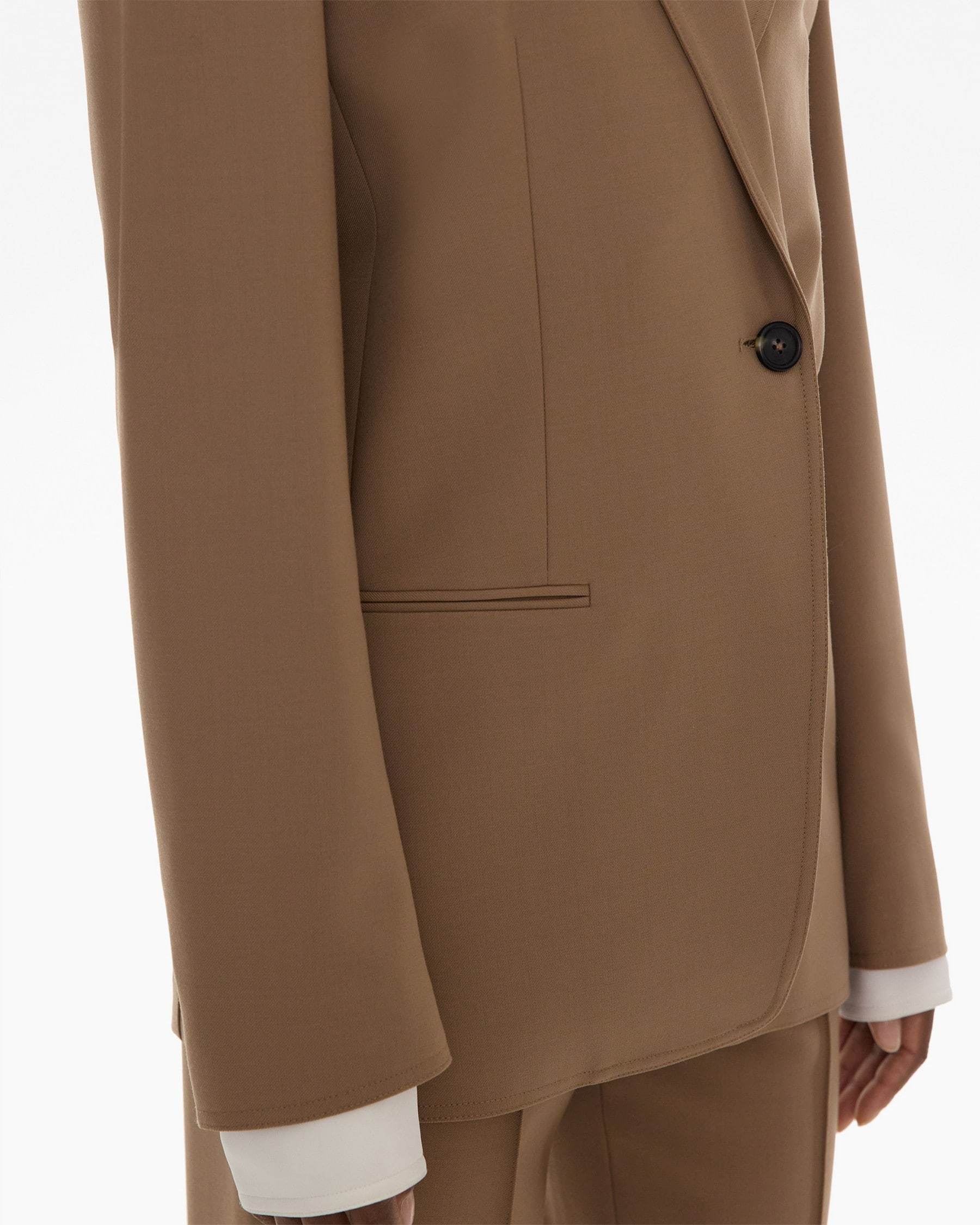 Helmut Lang Single-breasted Blazer Front Pockets In Brown