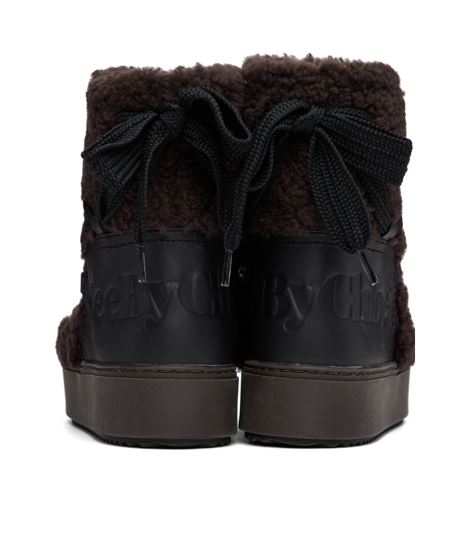 See By Chloé Brown Charlee Ankle Boots In Black