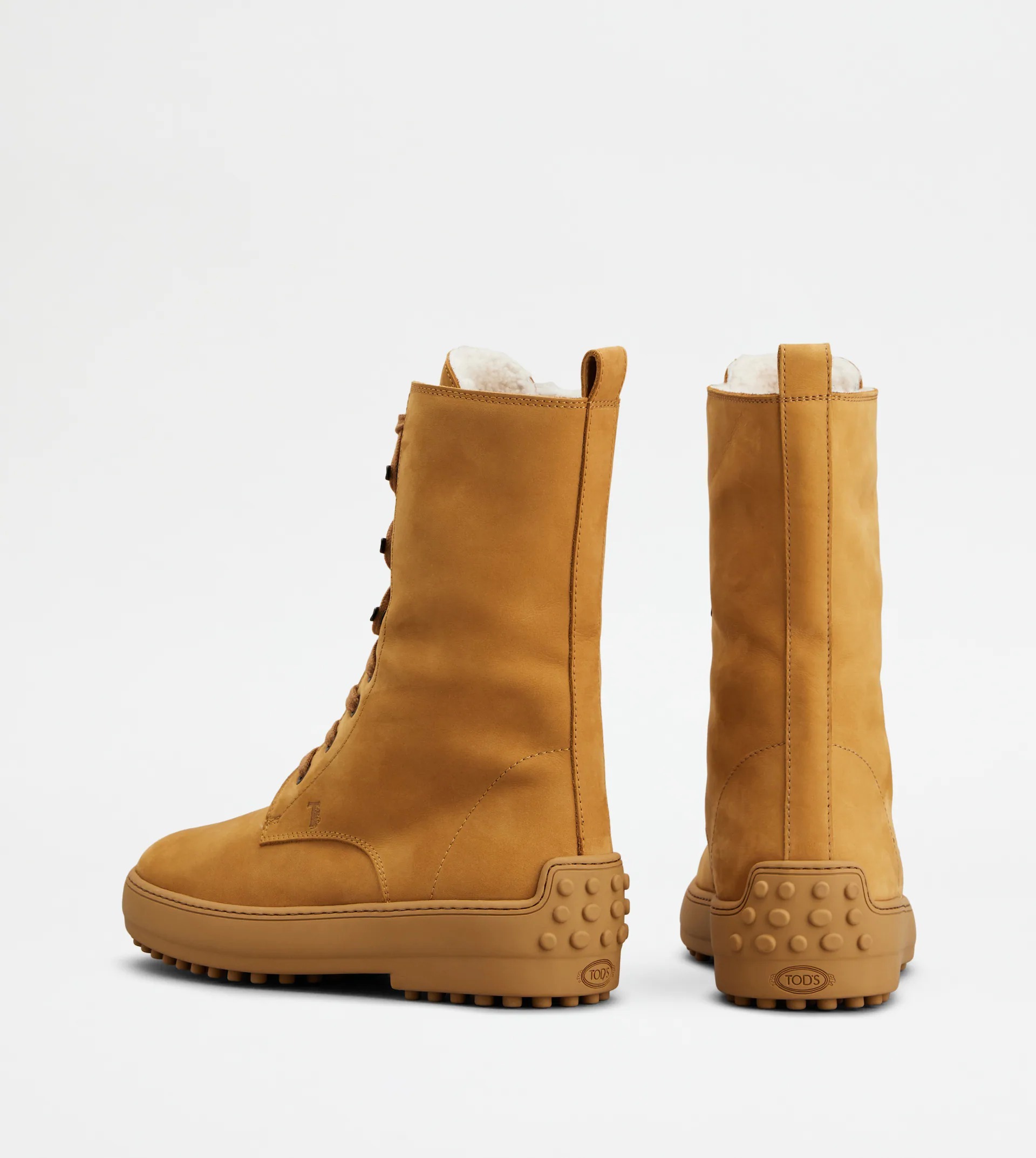 Tod's Winter Gommino Ankle Boots In Nubuck In Brown