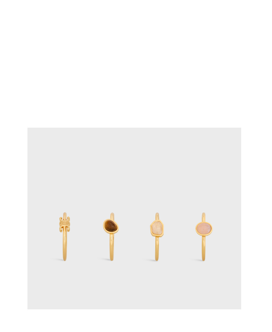 Celine Four Pieces Of Triomphe Indie Logo Ring In Yellow