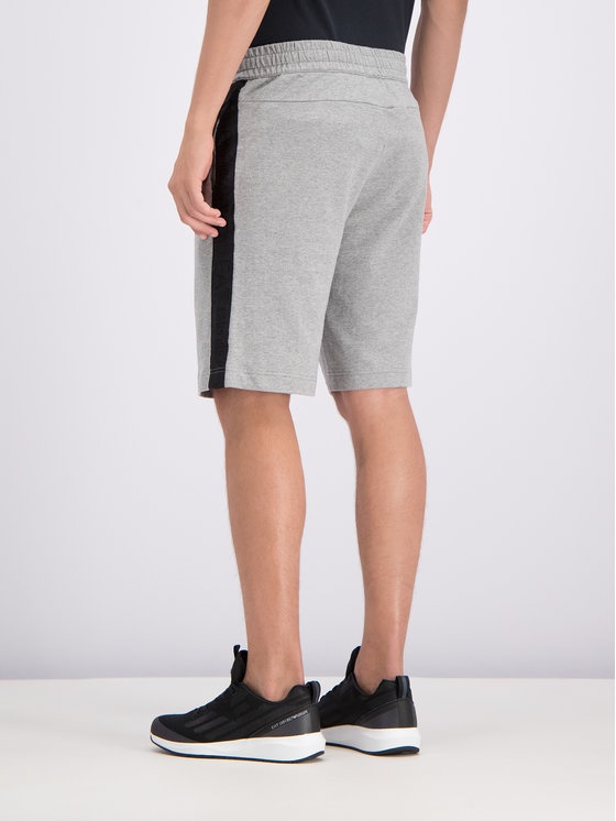 Ea7 Logo Printed Shorts In Gray