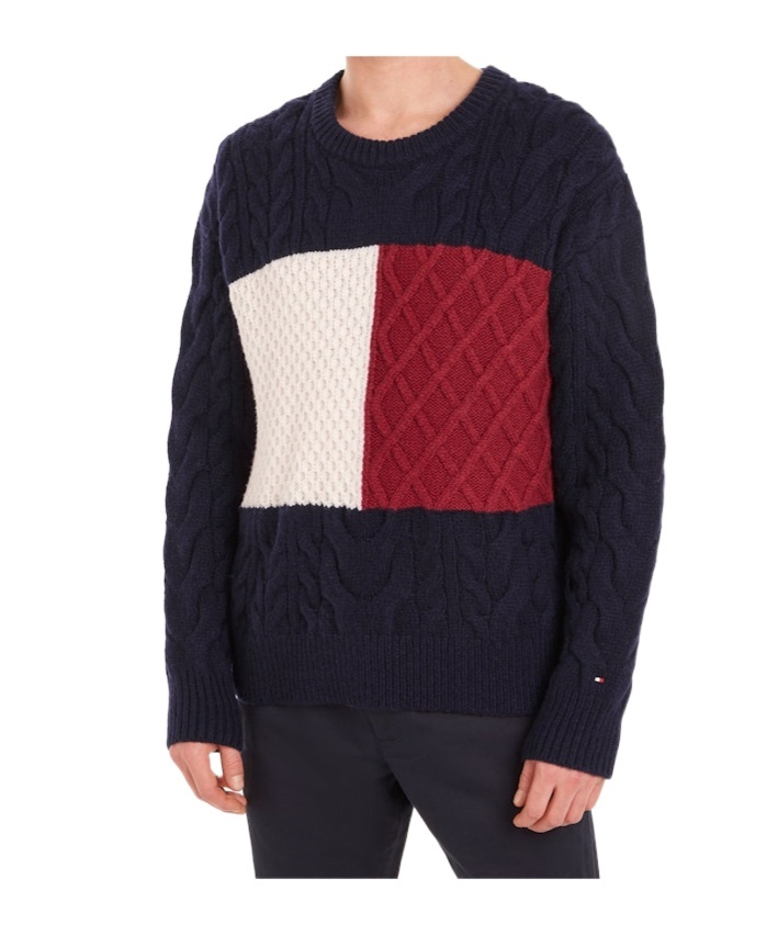 Tommy Hilfiger Striped Sweater In Black