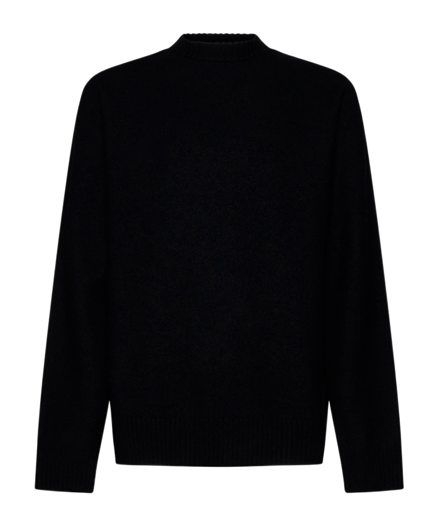 Jil Sander Midweight Alpaca Wool Sweater In Black