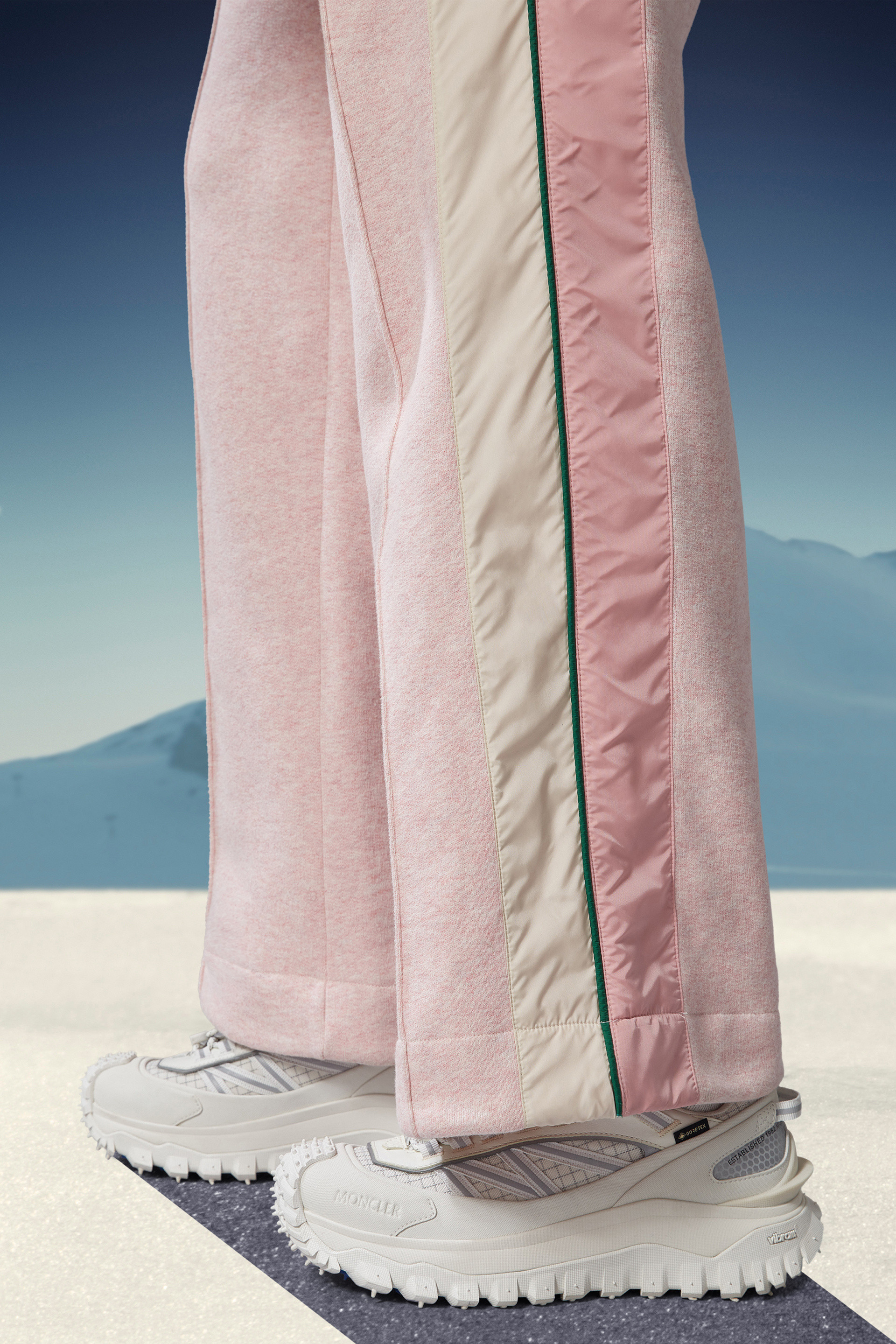 Moncler Straight-leg Cotton Track Pants In Pink