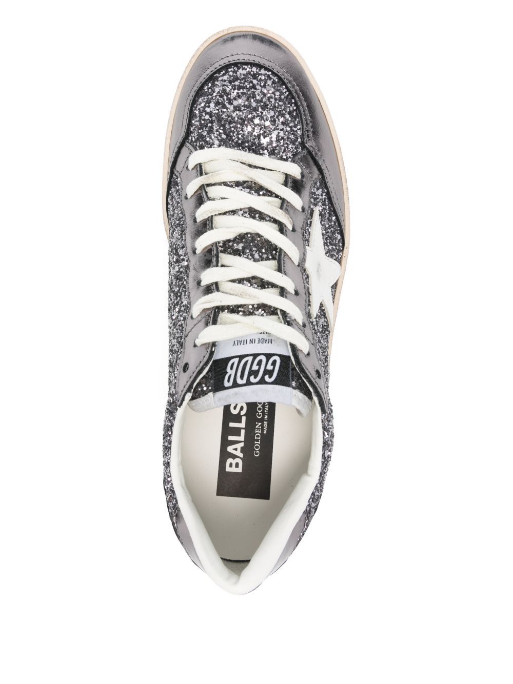 Golden Goose Deluxe Brand Ball Star Glittered Sneakers In Silver