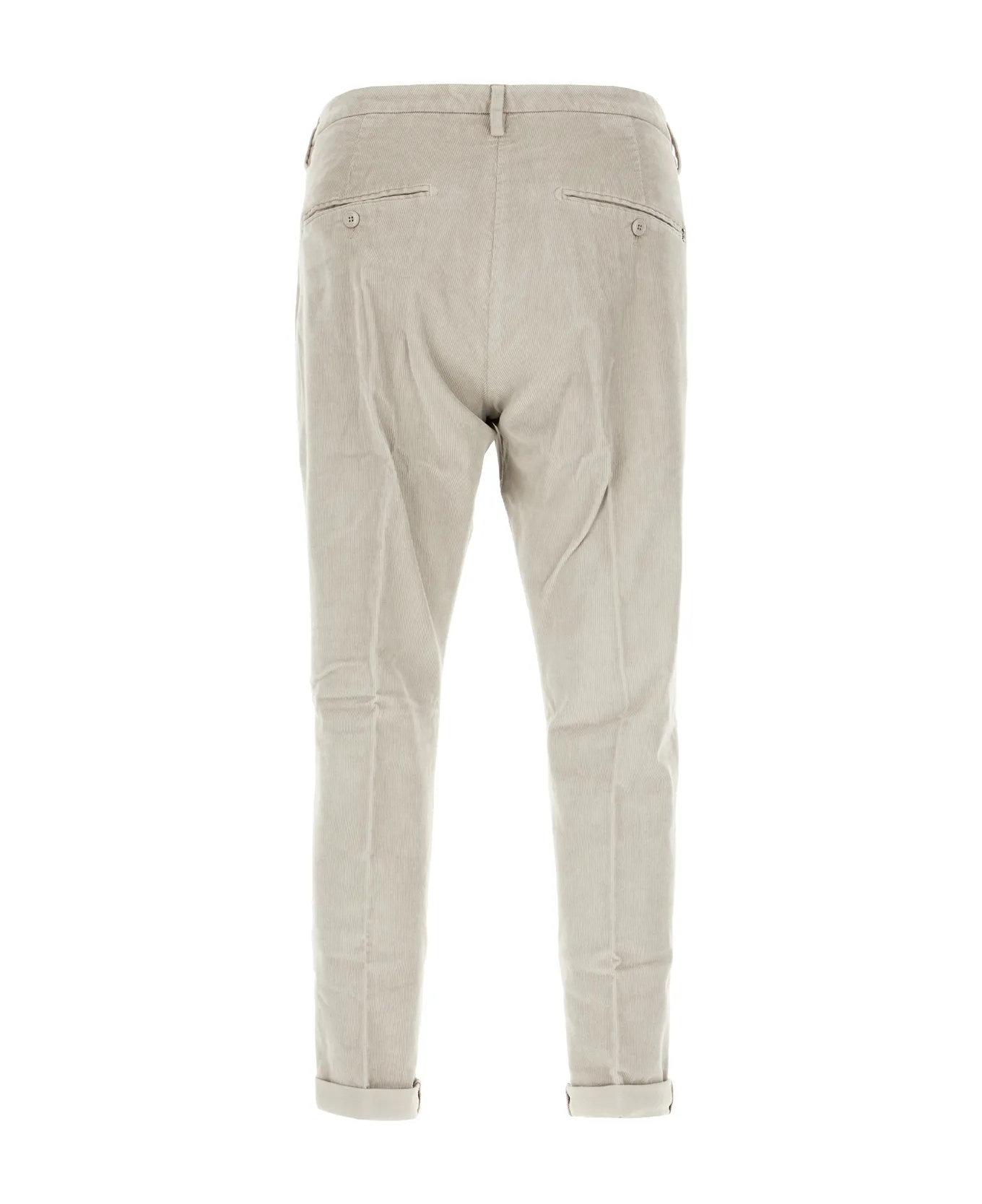 Dondup Trousers With Back Pockets And Rolled Cuffs In Neutral
