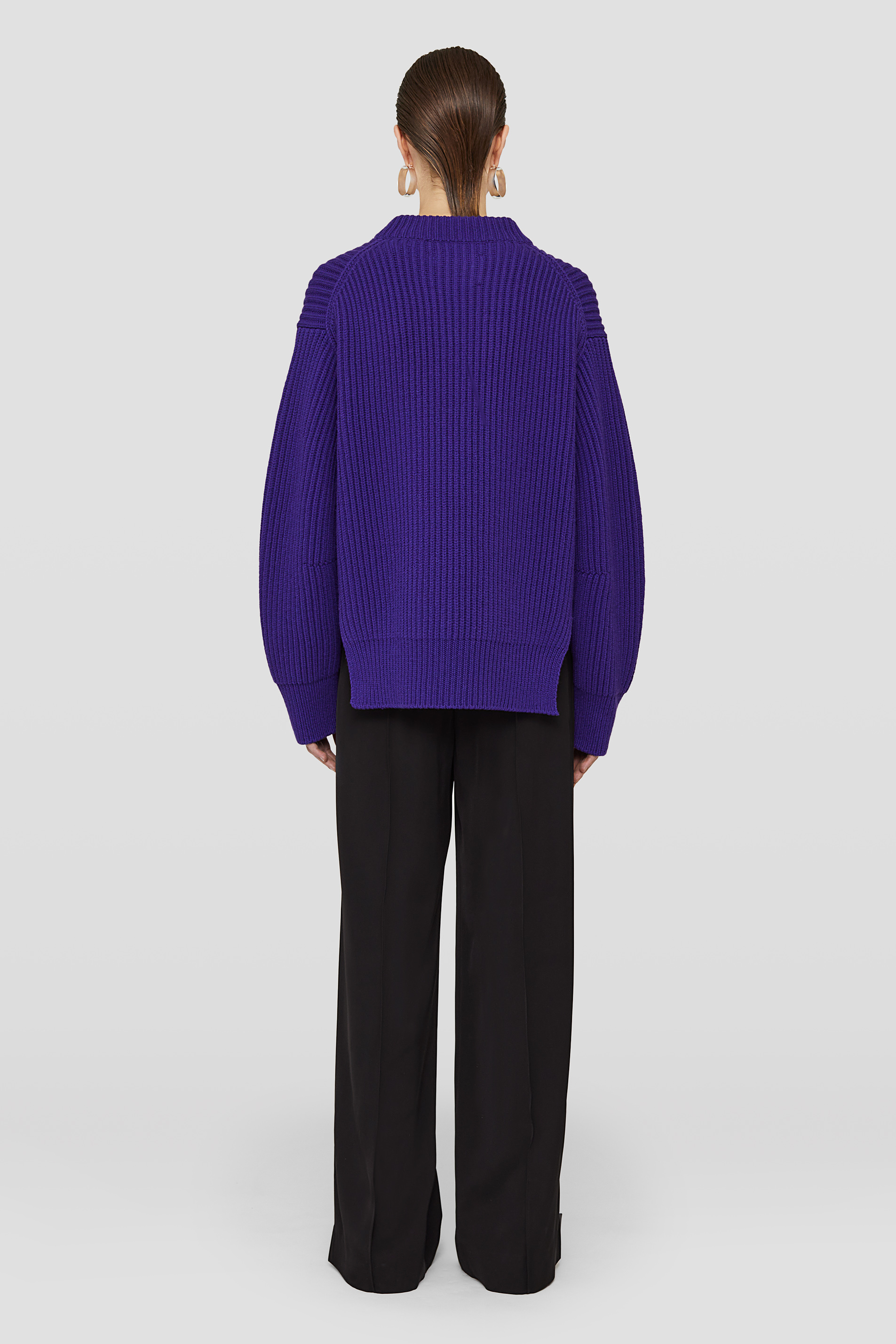 Jil Sander Ribbed-knit Wool Jumper In Blue