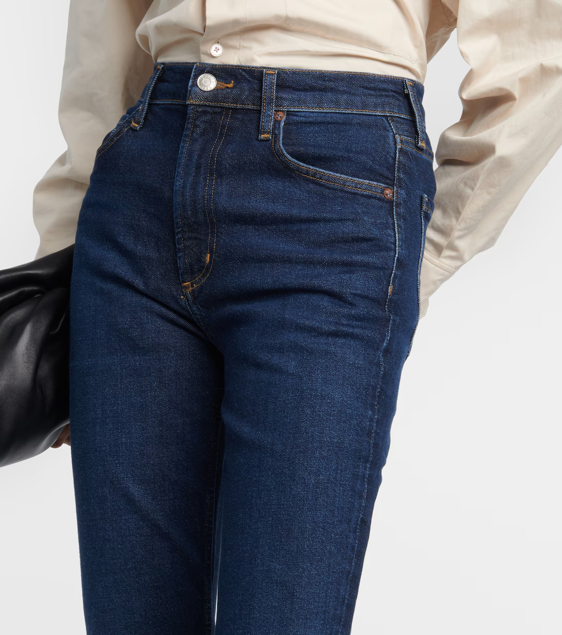 Agolde Nico Boot High-waisted Denim Trousers In Black