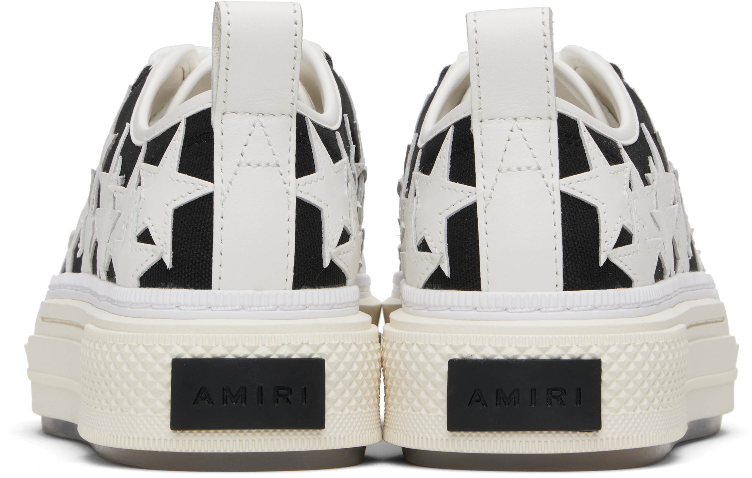 Amiri Denim Stars Low Top Platform Sneaker In White