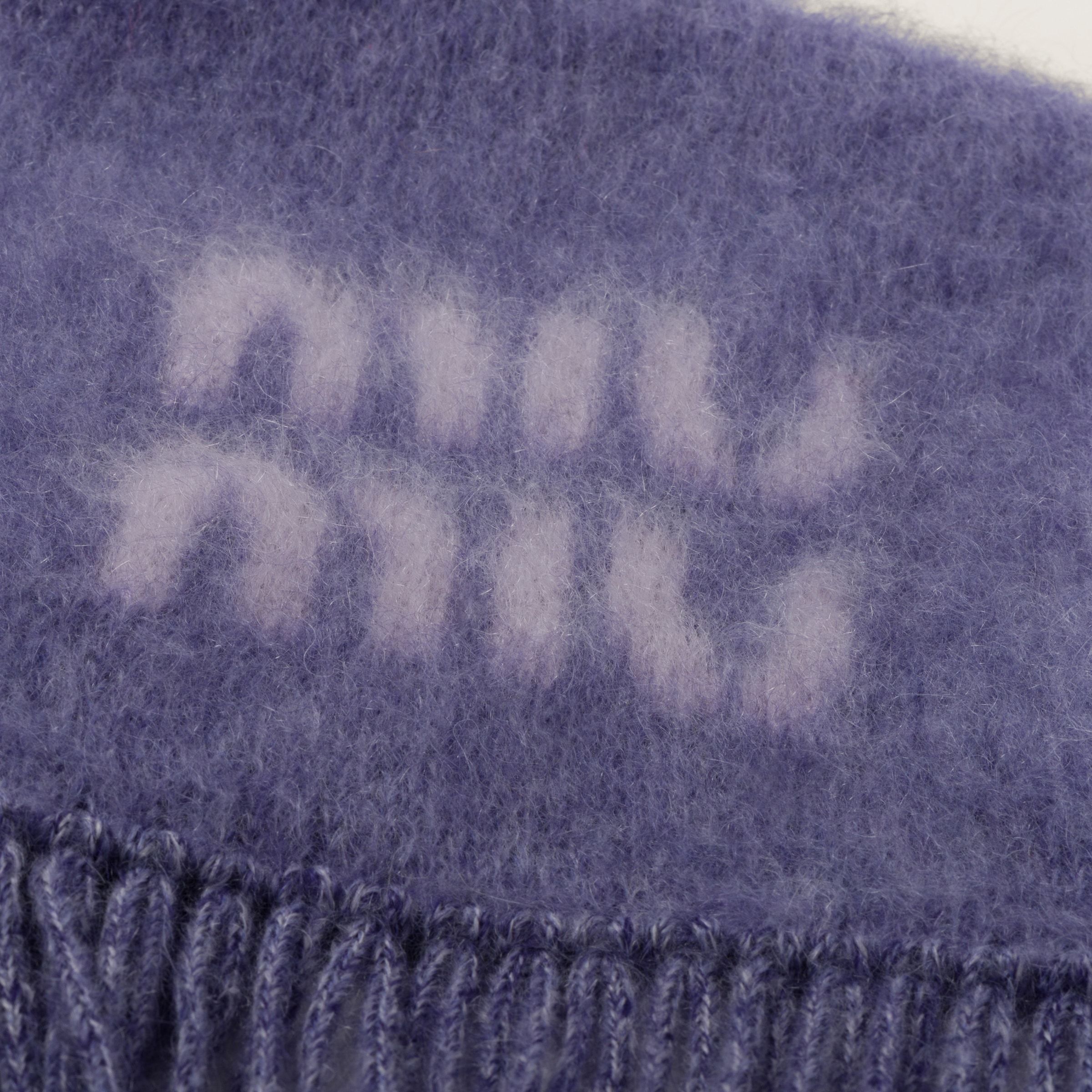 Miu Miu Logo Wool Scarf In Purple