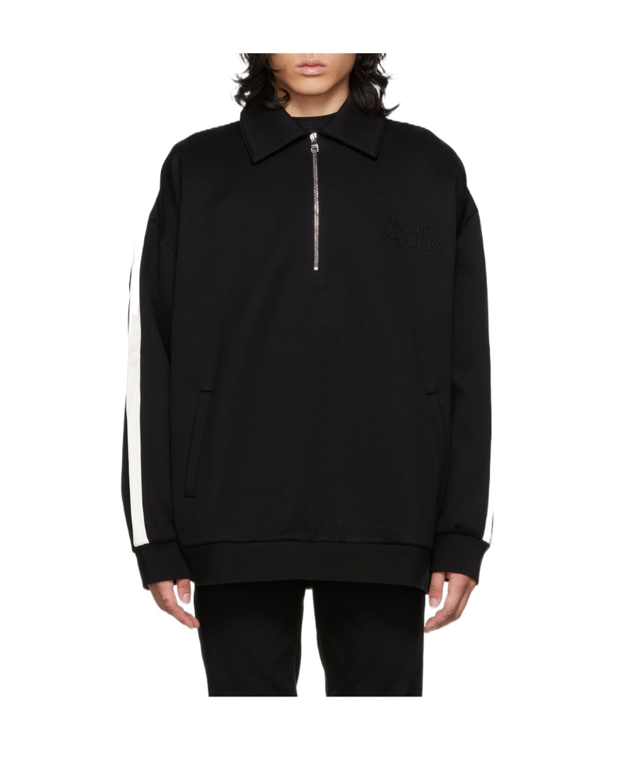 Alexander Mcqueen Embroidered Embroidered Hoodie In Black