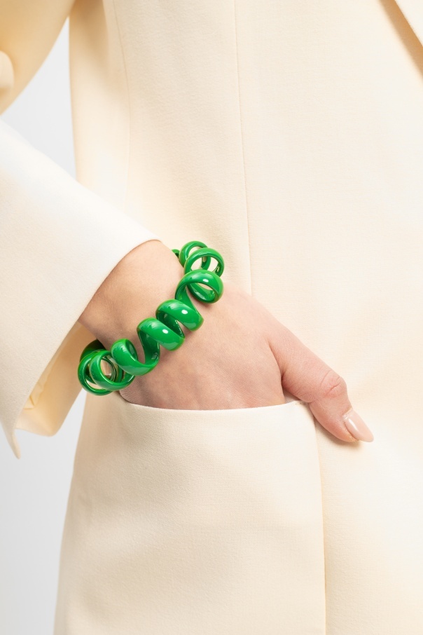 Bottega Veneta Coiled Open-cuff Bracelet In Green