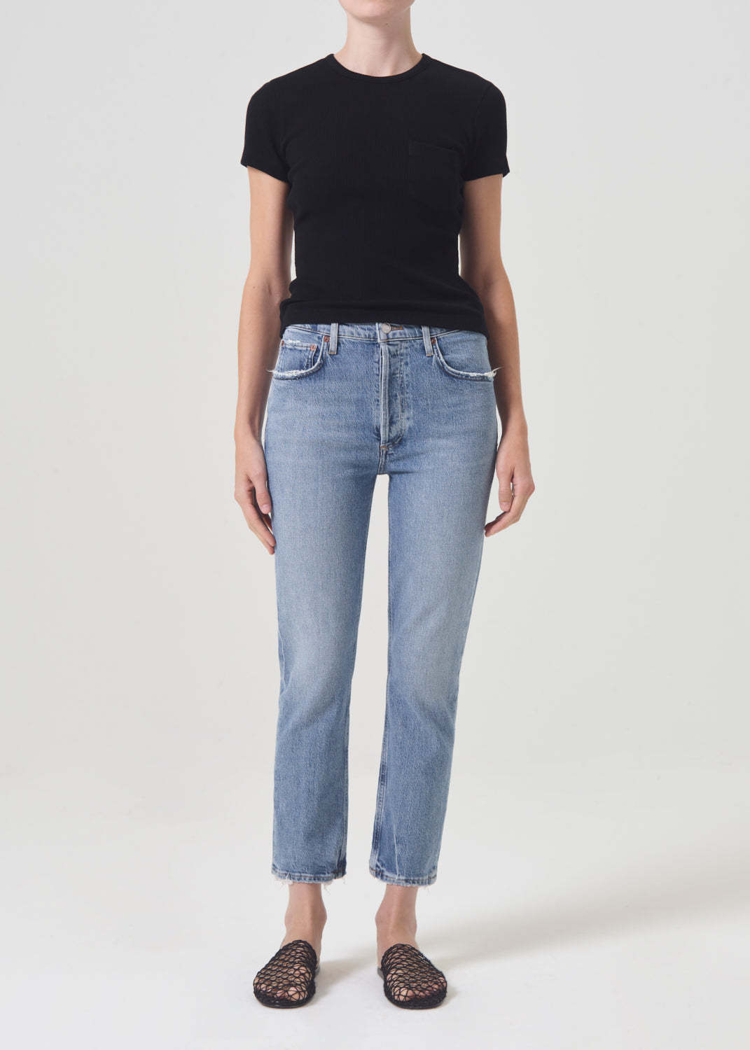 Agolde Riley Straight Leg Jeans In Blue