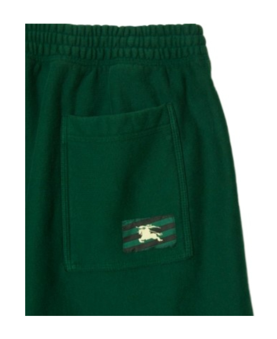 Burberry Equestrian Knight-logo Cotton Shorts In Green