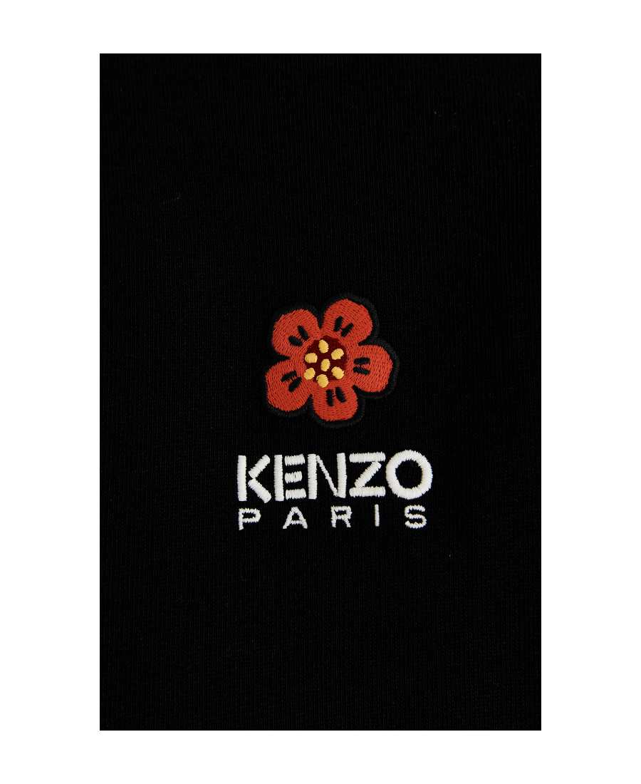 Kenzo Logo Embroidered Crewneck Sweatshirt In Black