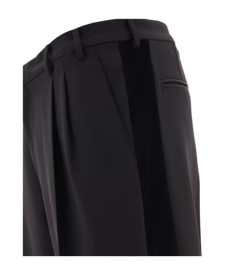Prada Pressed-crease Velvet Tapered Trousers In Black