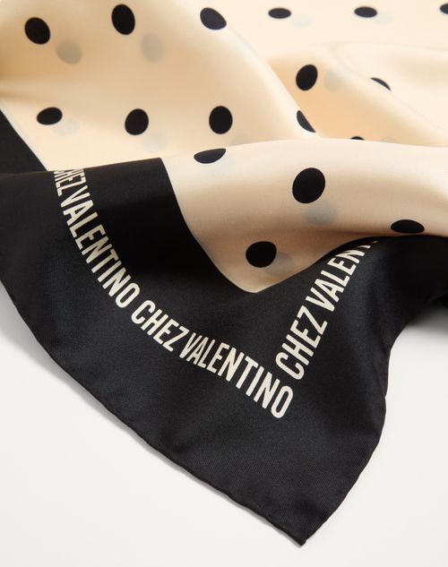 Valentino Silk Scarf In Butter/black