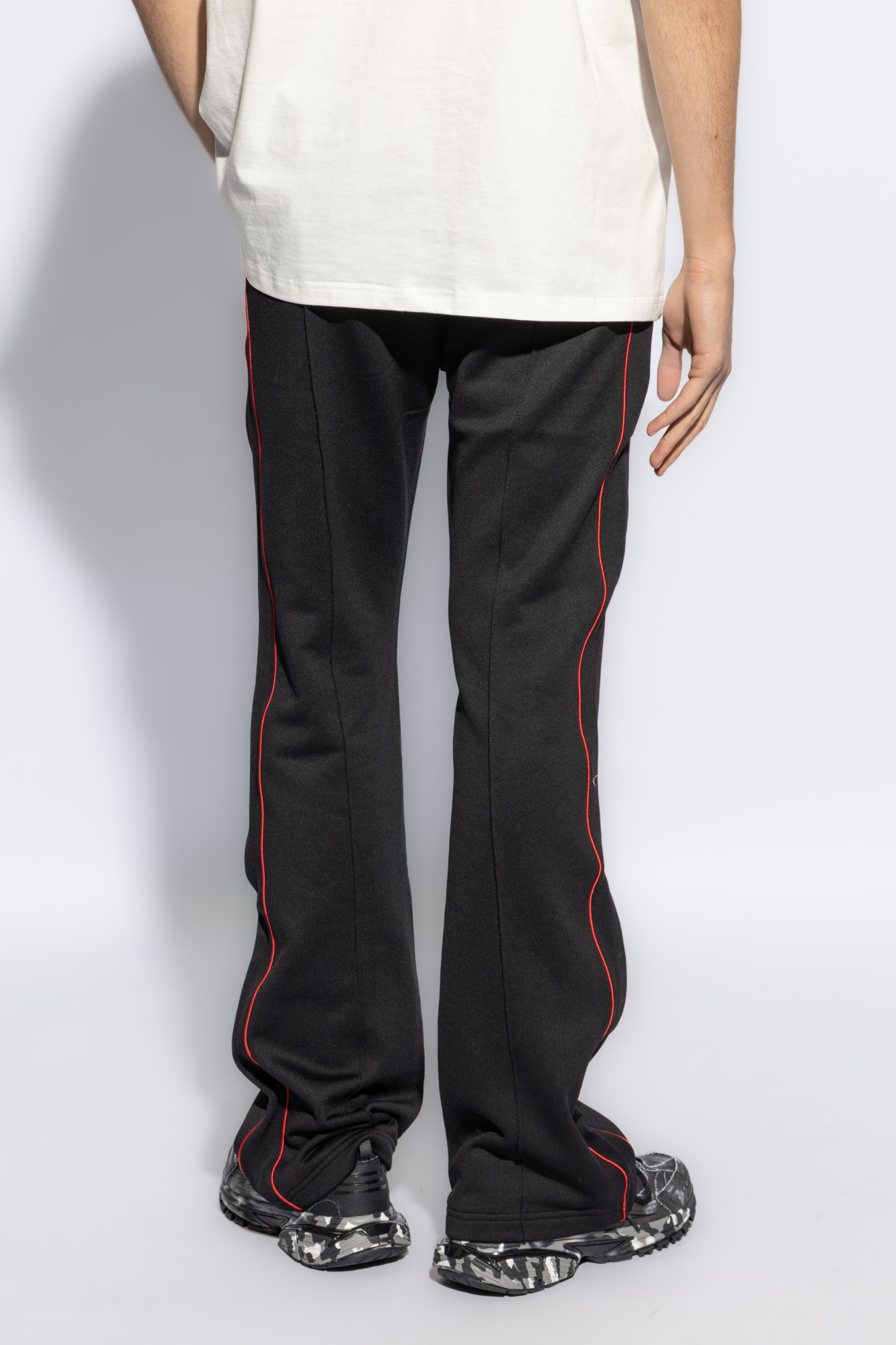 Diesel Cotton Joggers With Applied Logo In Black