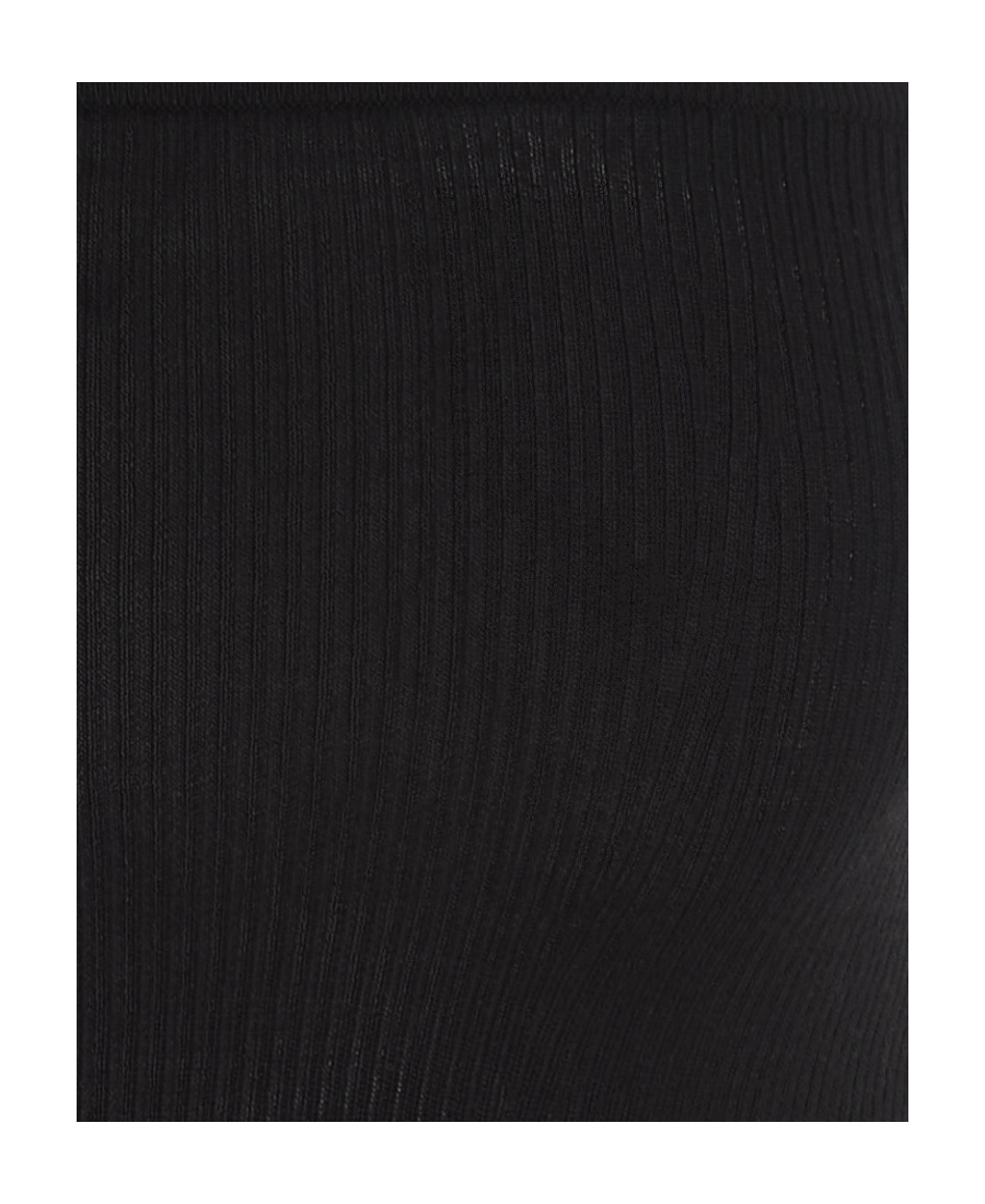 Saint Laurent Knitted Crop Top In Black