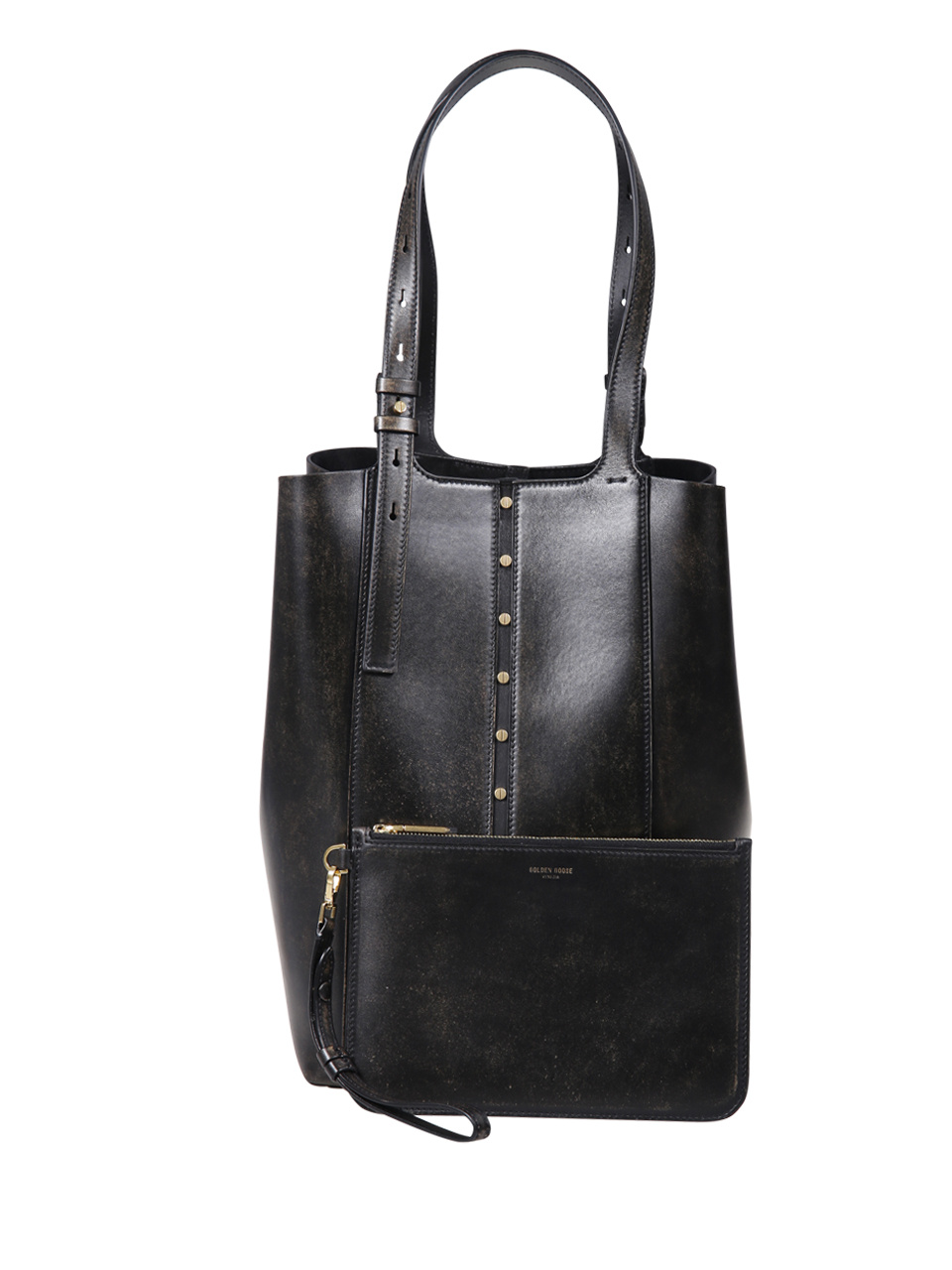 Golden Goose Rivet Shoulder Bag In Black