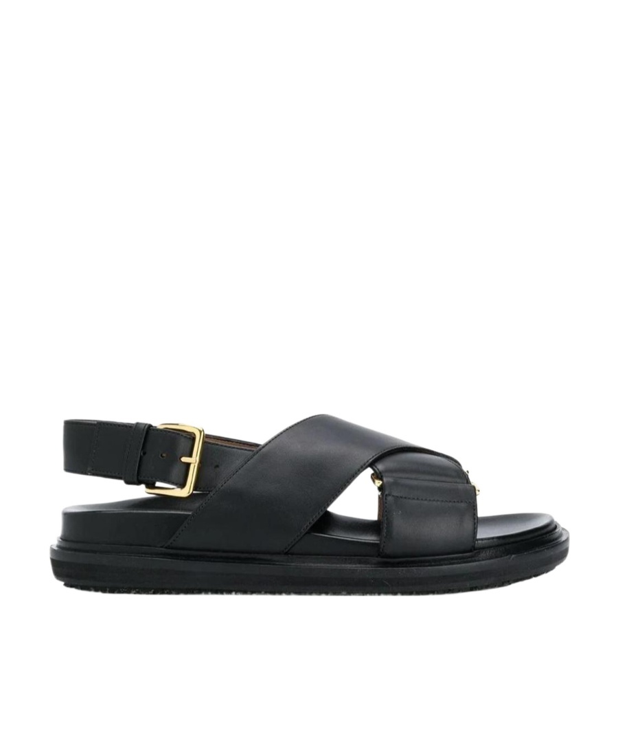 Marni Woman Sandals Black Size 6 Soft Leather In Black