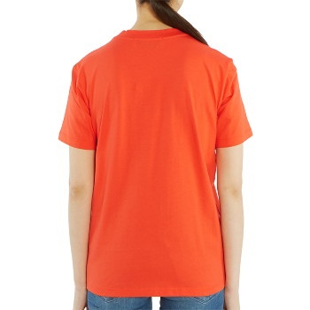Msgm Logo T-shirt In Orange