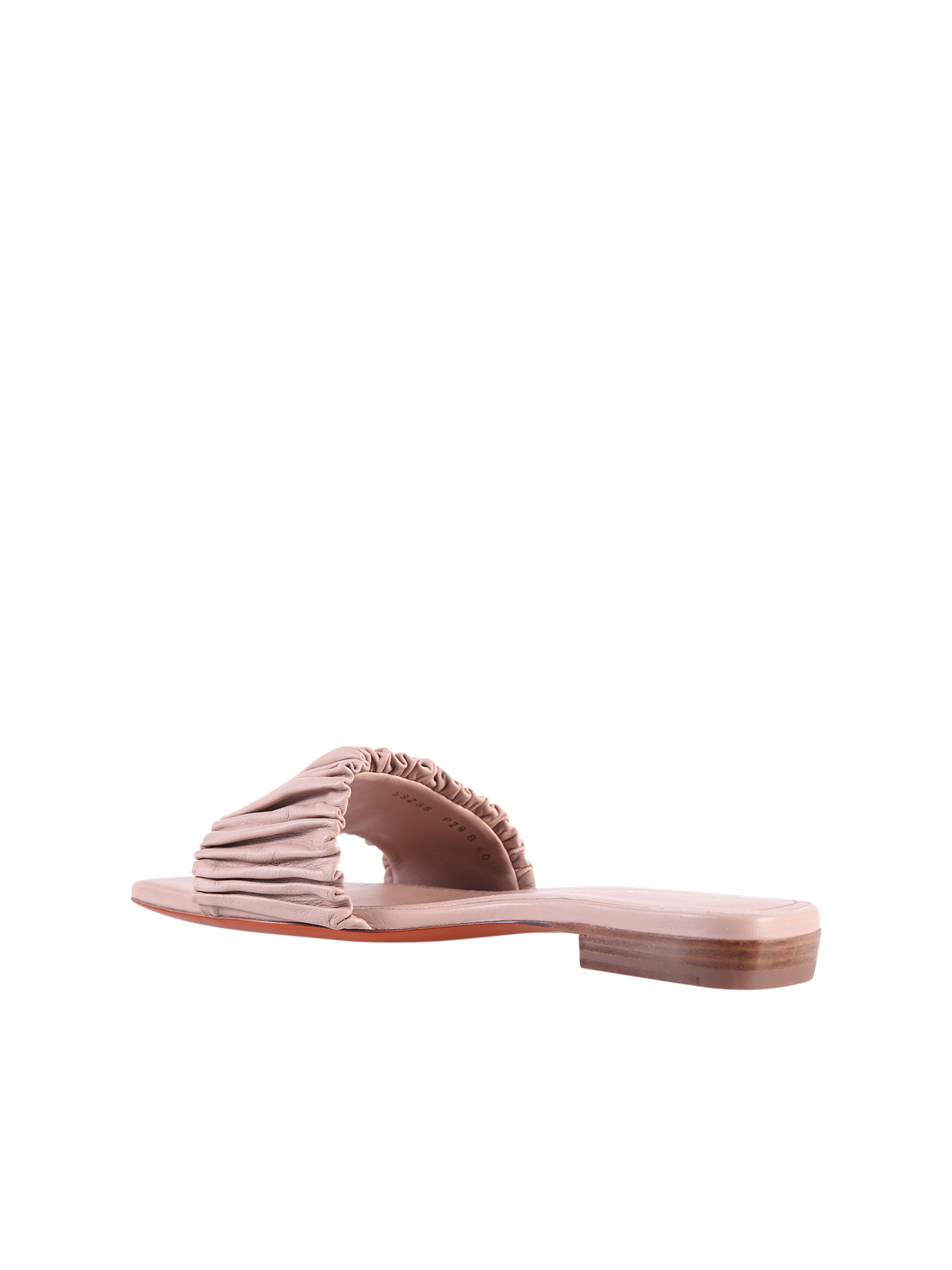 Santoni Allonge Leather Slide Sandal In Nude