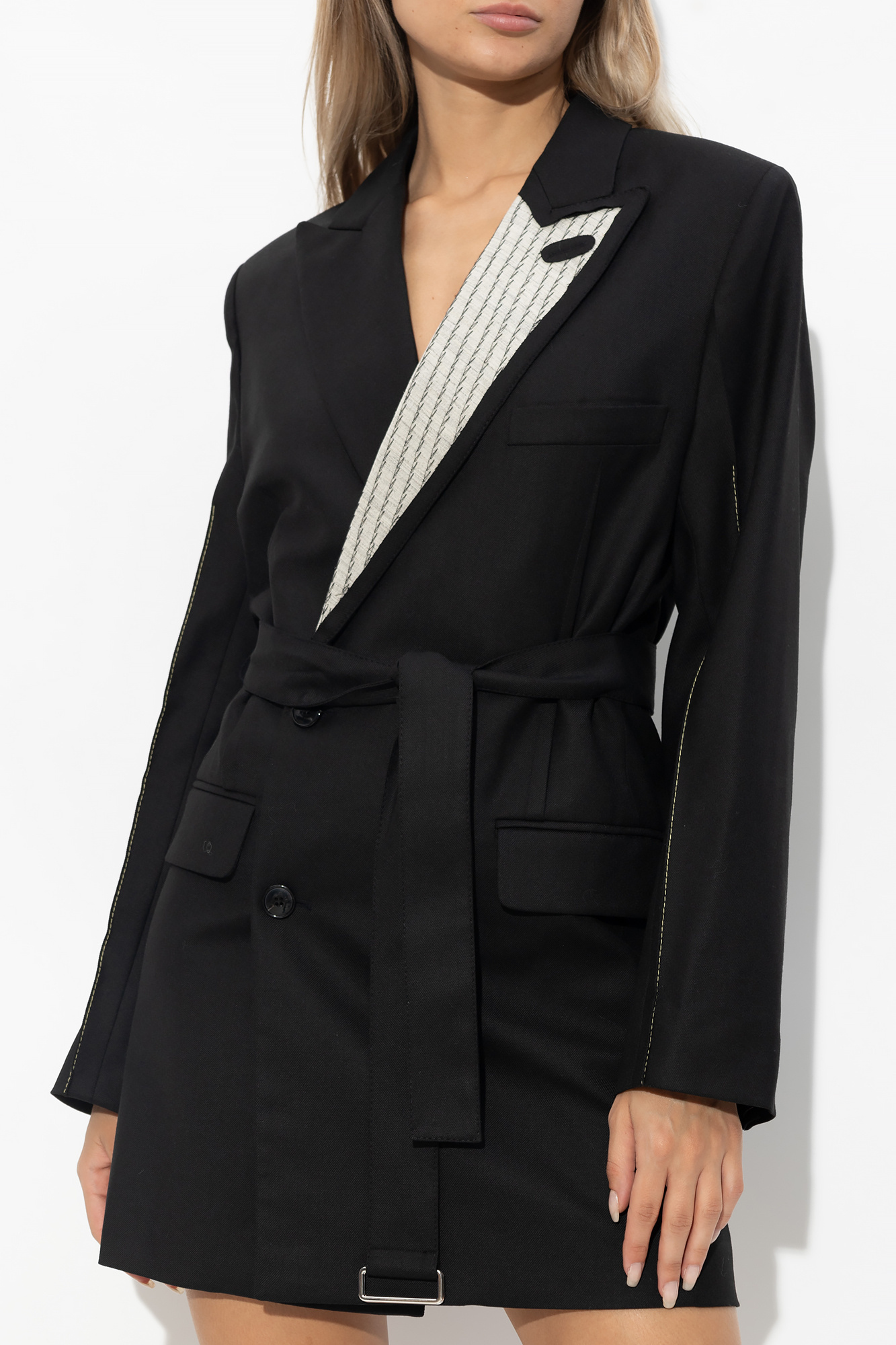 Victoria Beckham Double-breasted Tailored Minidress In Black