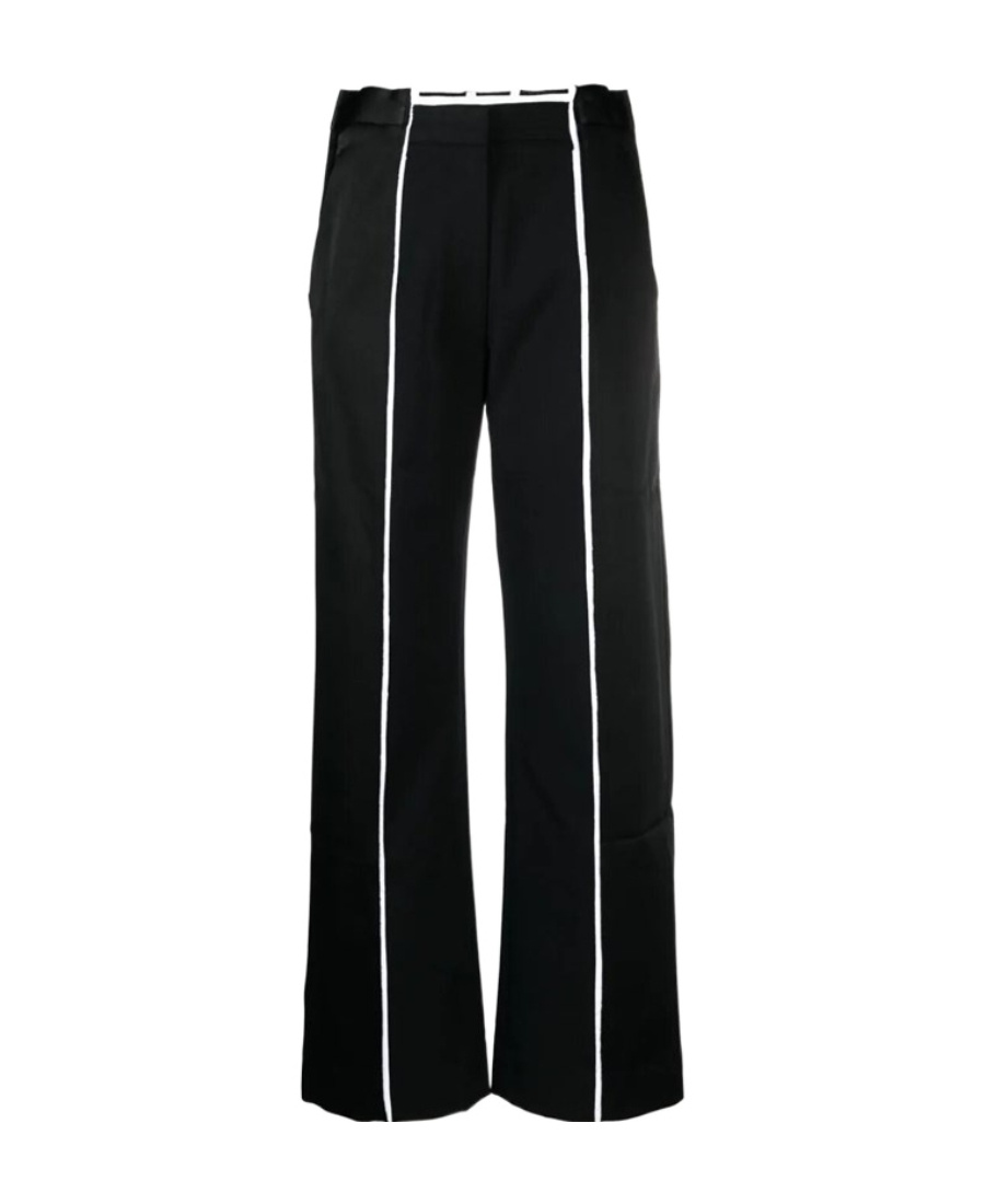 Victoria Beckham Tiered Waist Pants In Black