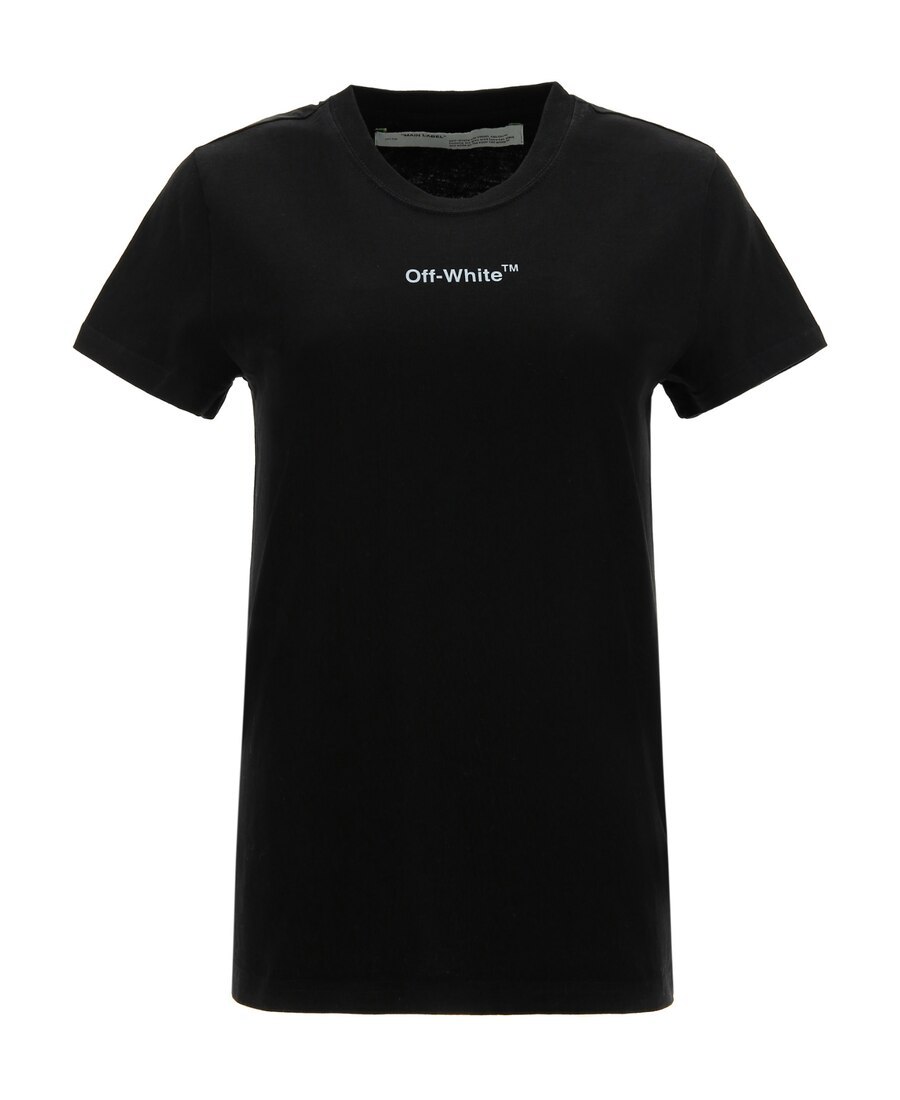 Off-white Graphic Print Cotton T-shirt In Black