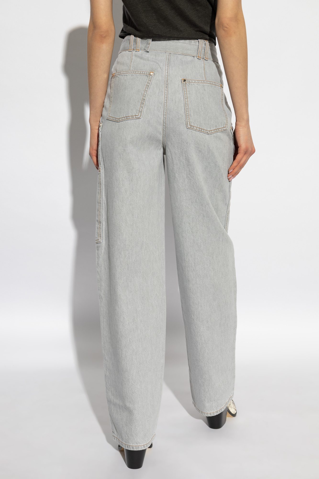 Shop Iro Belt-loop Jeans In Gray