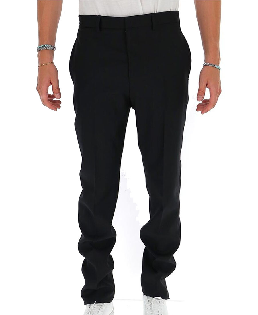 Givenchy Split Logo Detail Tailored Trousers In Black