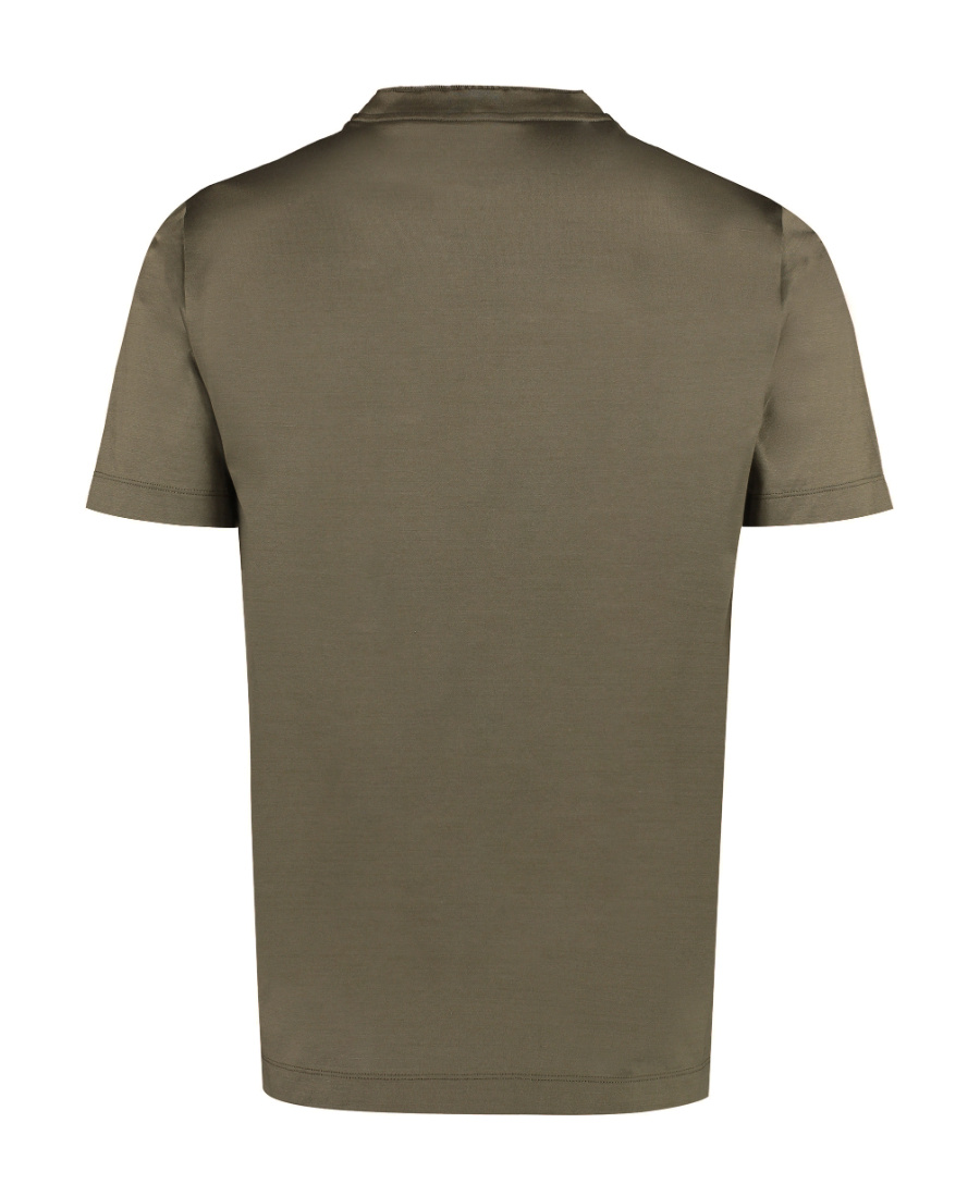 Canali T-shirt With Round Neck And Short Sleeves In Green