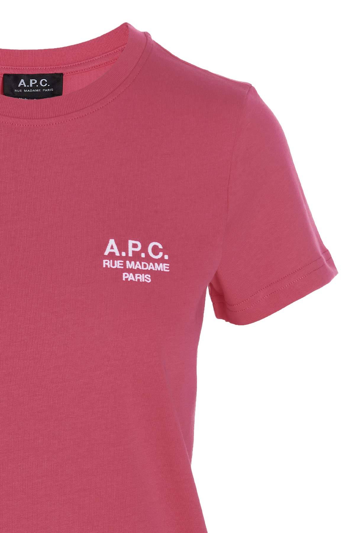 Apc Chest Logo-print Detail T-shirt In Pink