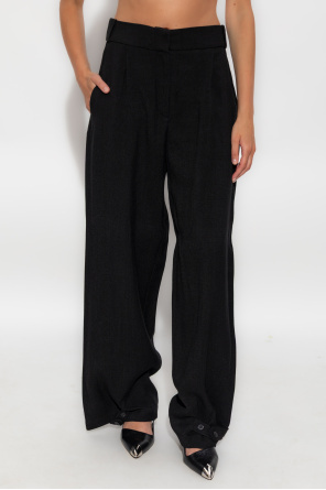 Iro Pleated Button-fastening Trousers In Black