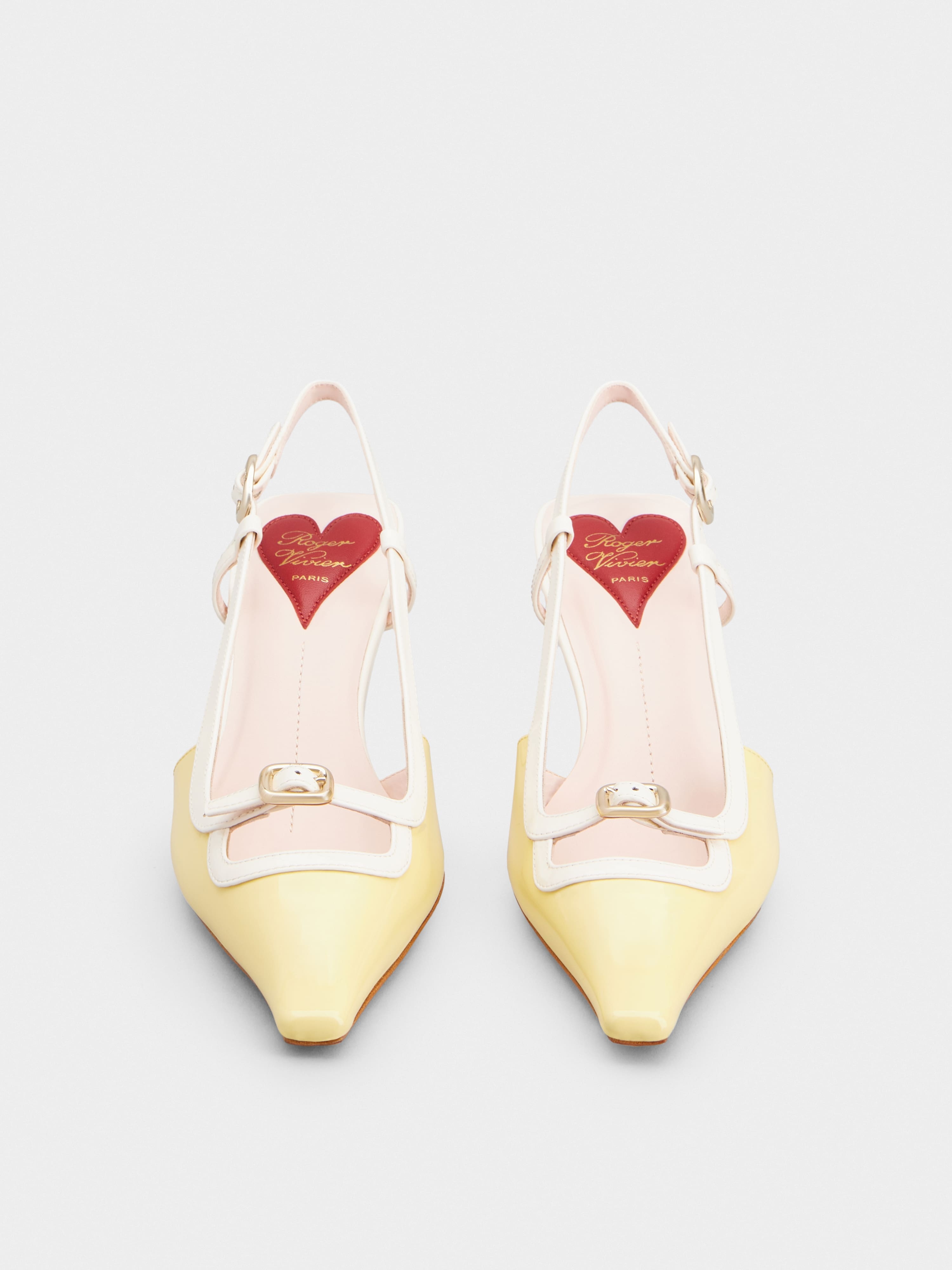 Roger Vivier Mini Buckle Sling Back Pumps 55 In Nude