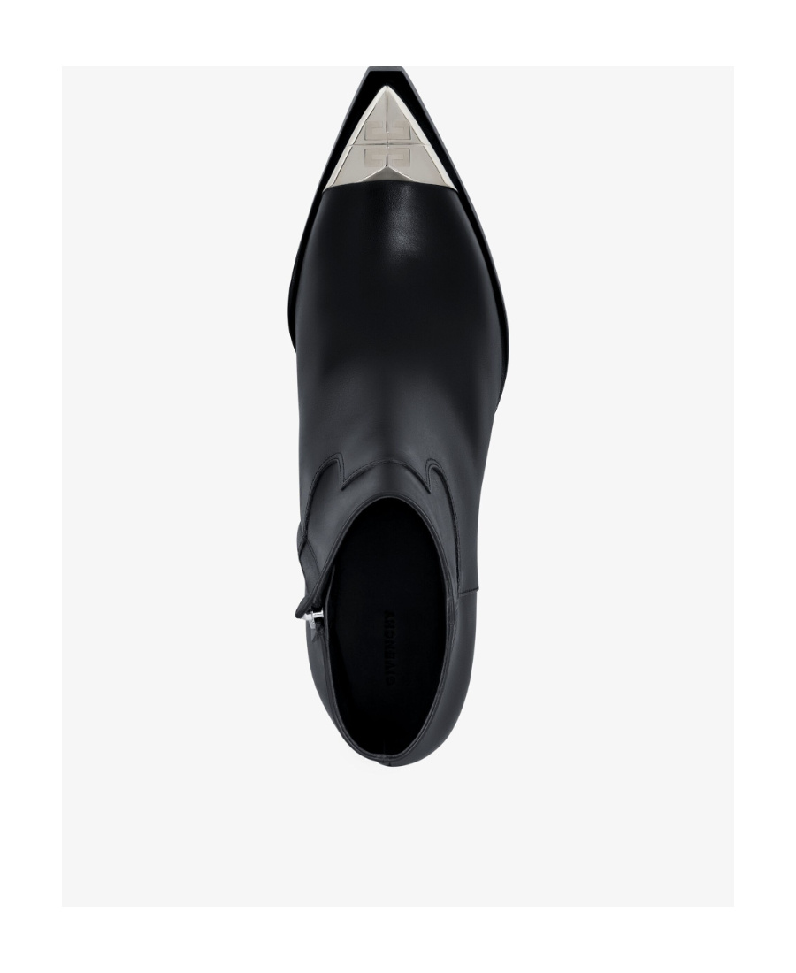 Shop Givenchy Western Ankle Boots In Leather In Black