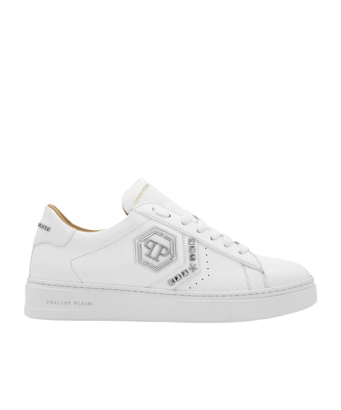 Philipp Plein Lo-top Leather Arrow Force Sneakers In White