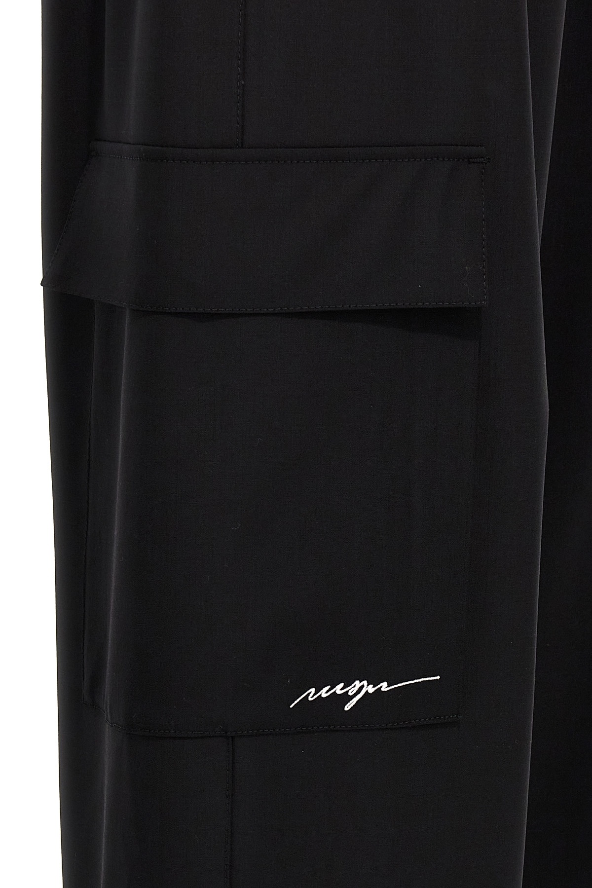 Msgm Cargo Trousers Functional Adjustable Hem In Black