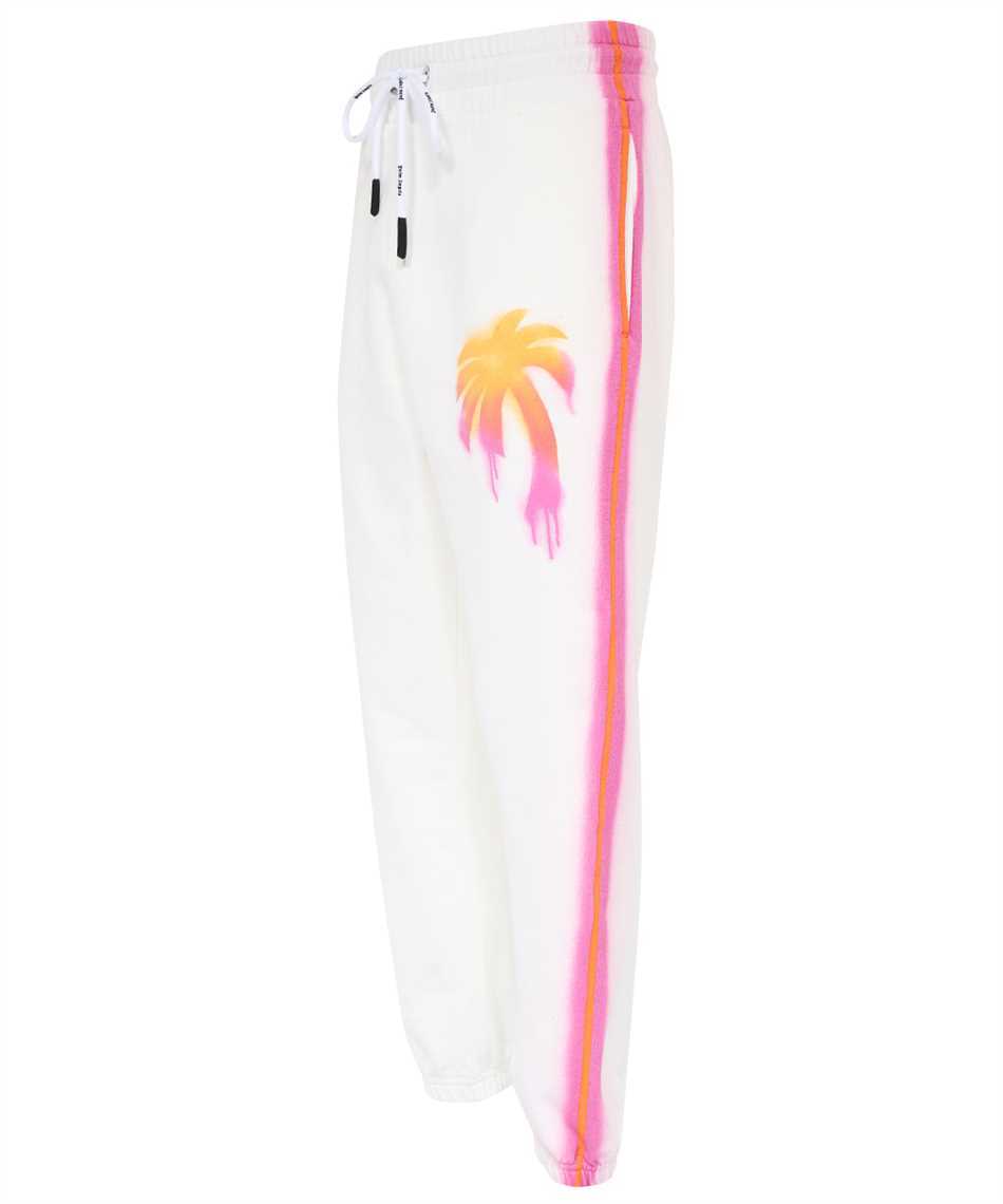 Palm Angels Sprayed Palm Cotton Track Pants In White