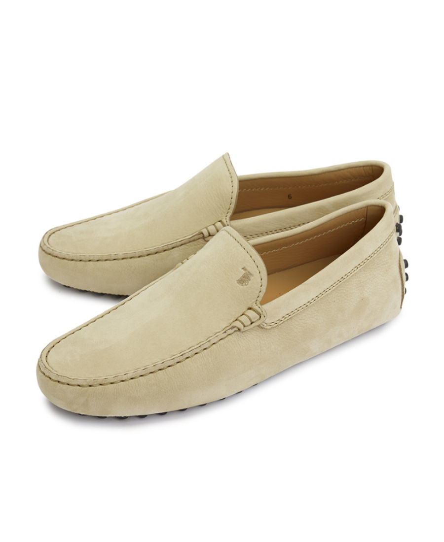 Tod's Logo-debossed Leather Loafers In Nude