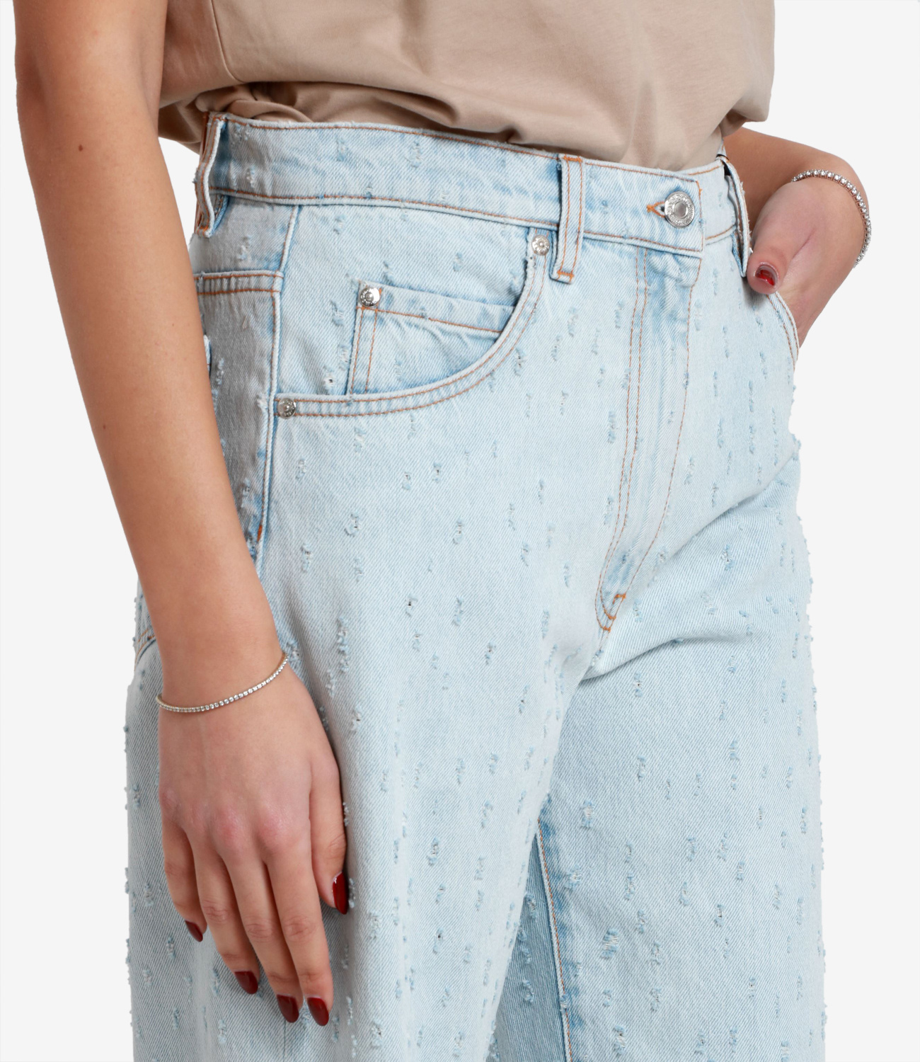 Msgm Distressed-effect Boyfriend Jeans In Blue